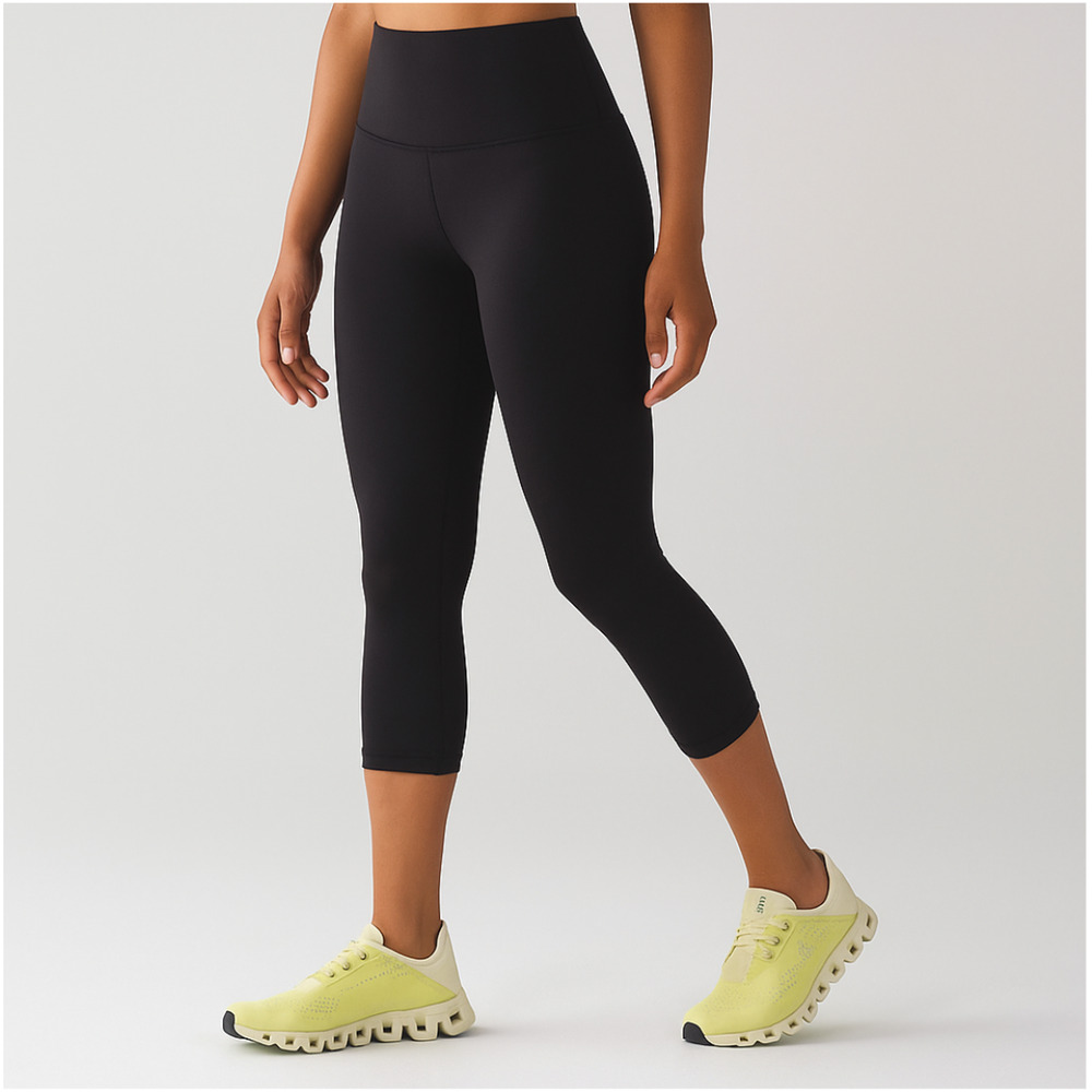 Lululemon Black Wunder Under Crop (Hi-Rise) 21" Luxtreme Leggings Size 4 🖤✨🖤✨